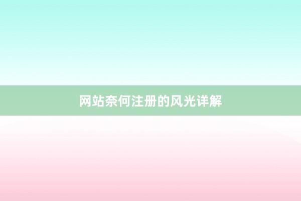 网站奈何注册的风光详解